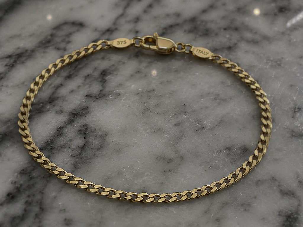 9ct Yellow Gold Children’s Curb Bracelet –3g  5” | Italian Gold