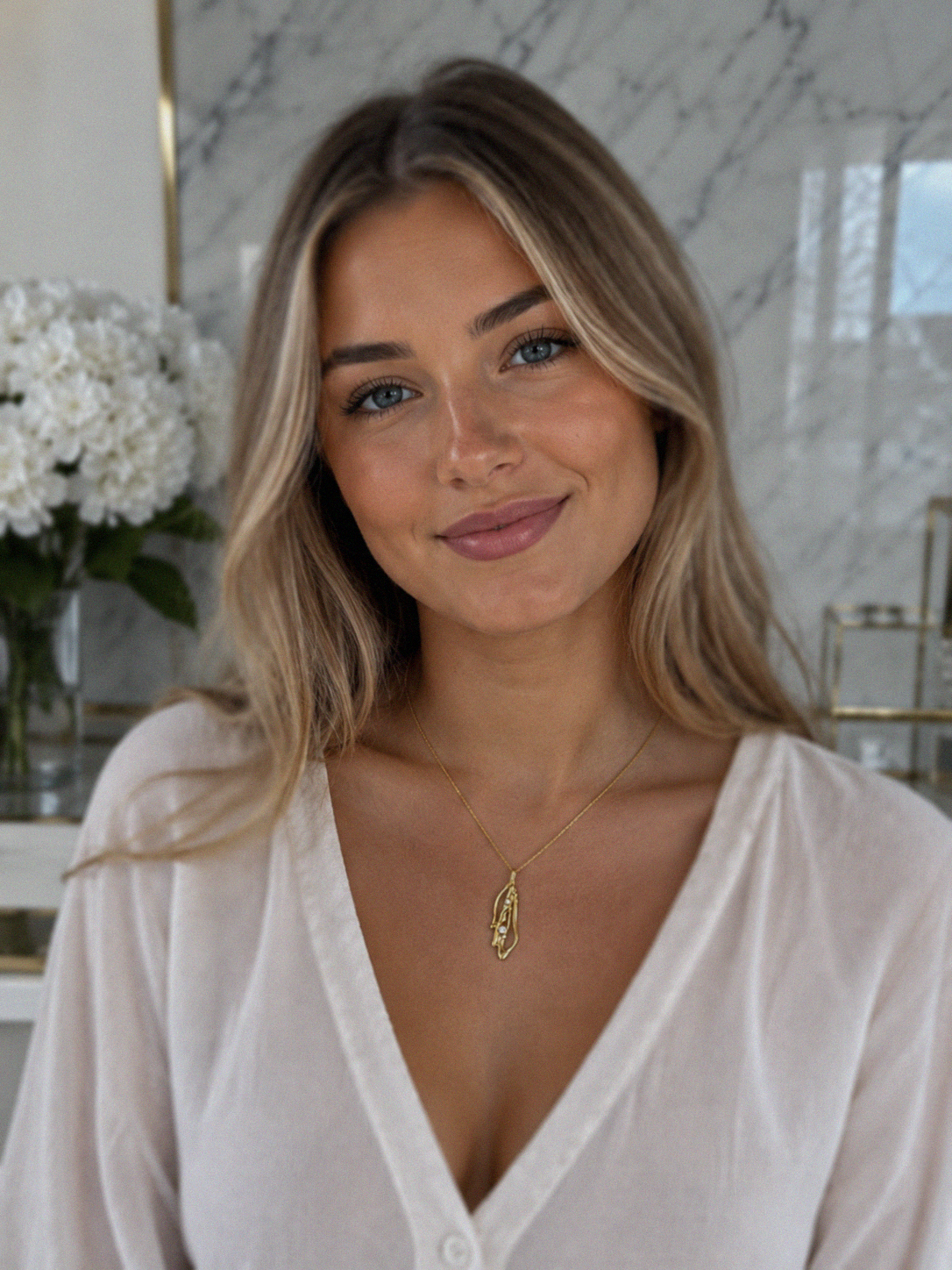 Banyan 18ct Gold Vermeil Lab-Grown Diamond Organic Pendant Necklace
