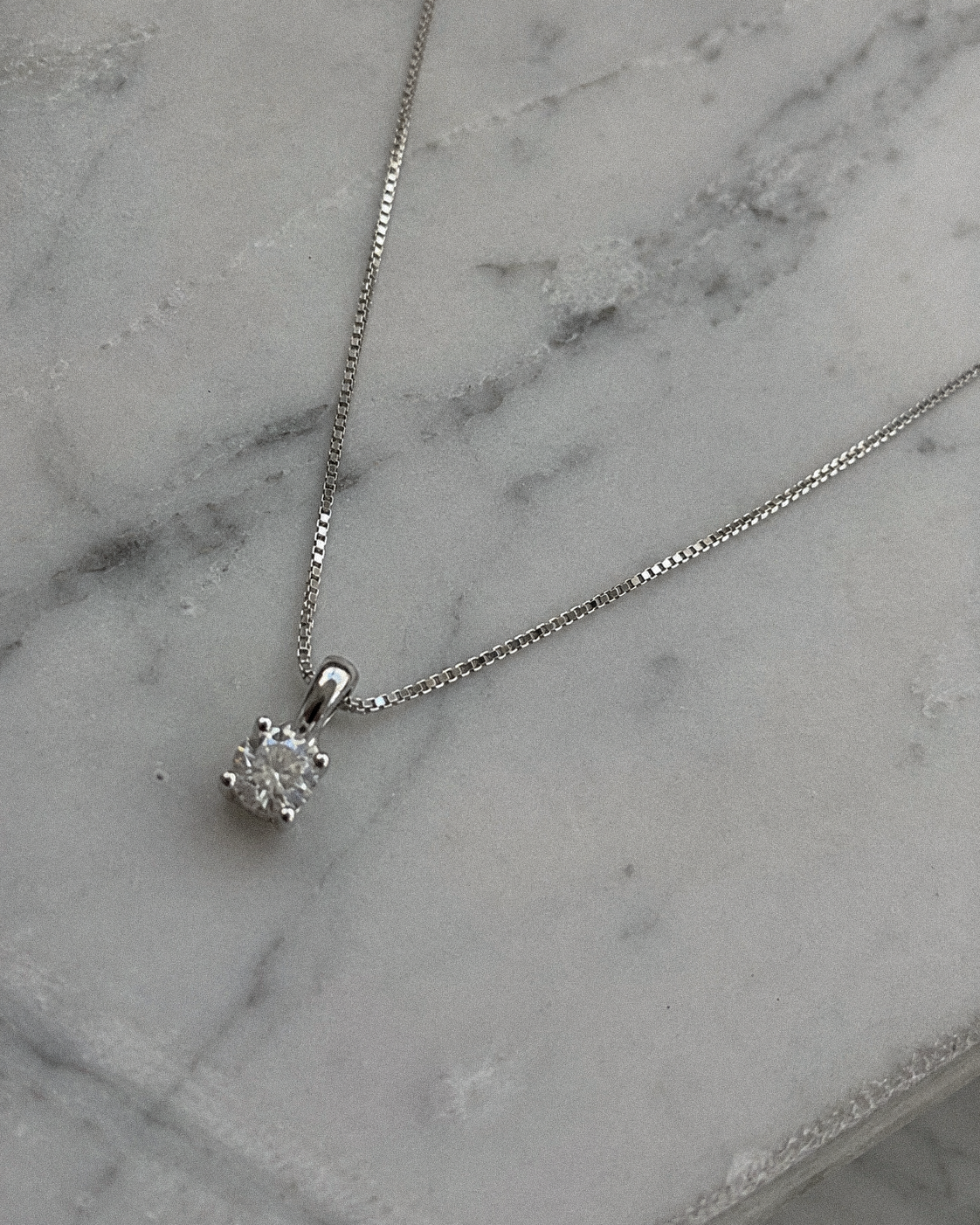 18ct White Gold 0.25ct Lab-Grown Diamond Solitaire Pendant Necklace