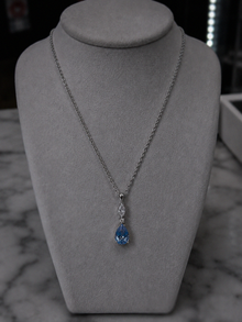 Marquise & Teardrop Blue Cubic Zirconia Pendant Necklace – Sterling Silver