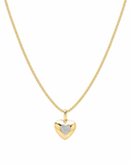 9ct Yellow & White Gold 0.03ct Diamond Heart Necklace
