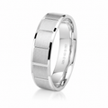Sterling Silver Brushed Panel Men’s Ring - 5mm
