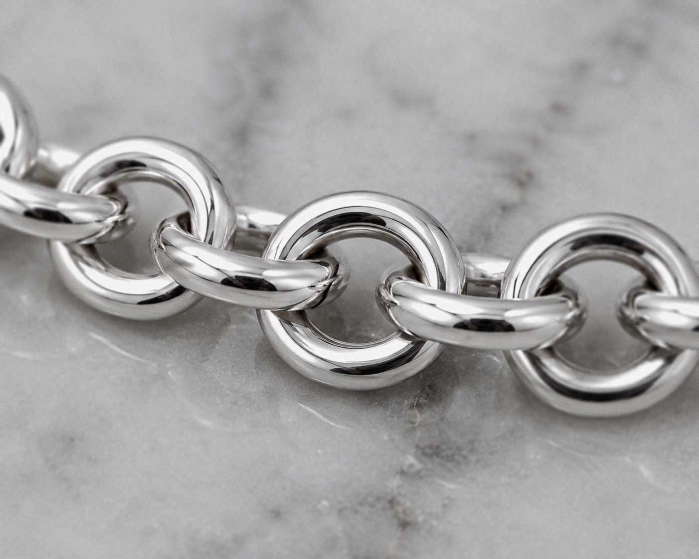 Sterling Silver Puff Heart T-Bar Chain Bracelet