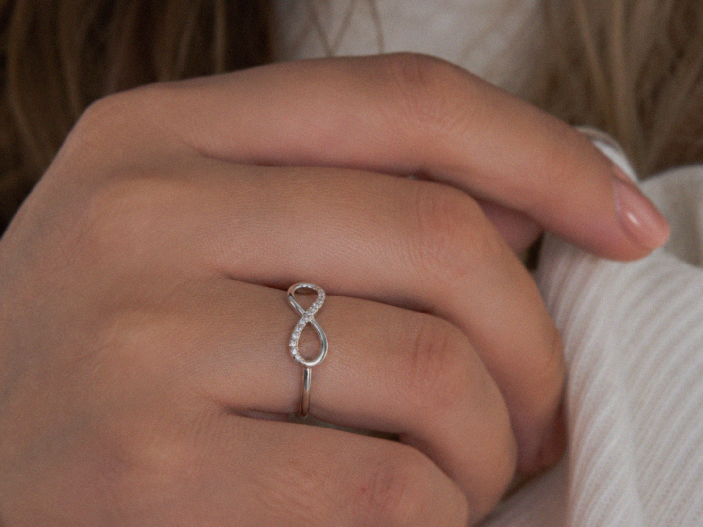 Sterling Silver Cubic Zirconia Infinity Ring