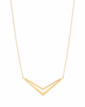 9ct Yellow Gold Double Chevron Arrow Necklace 16 Inch