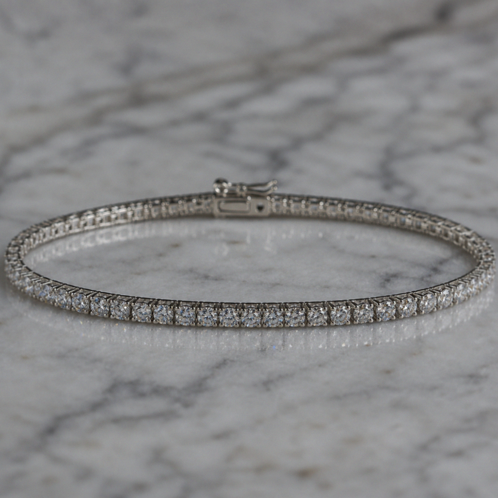 Silver Cubic Zirconia Tennis Bracelet