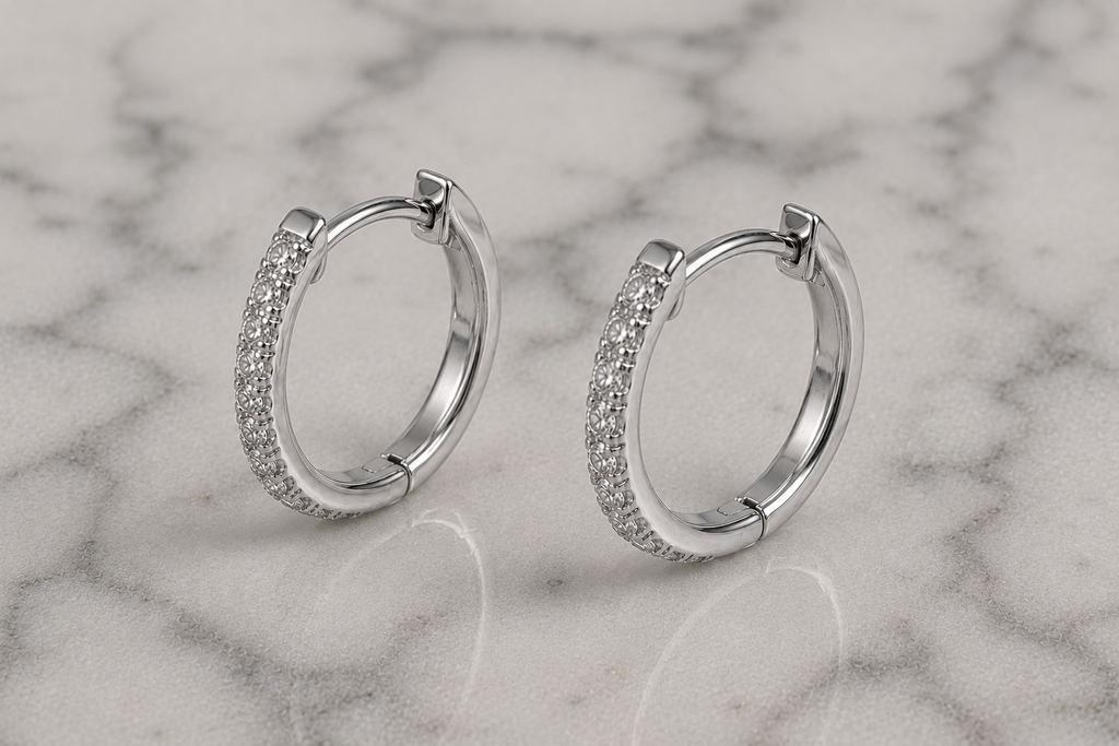 18ct Gold 0.25ct Lab-Grown Diamond Hoop Earrings