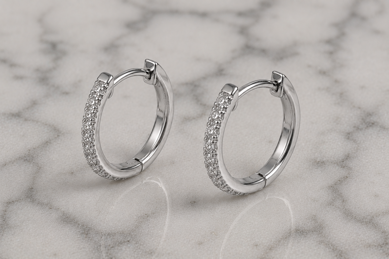 18ct Gold 0.25ct Lab-Grown Diamond Hoop Earrings