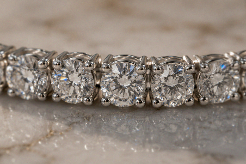 18ct White Gold 1.00ct Diamond Tennis Bracelet - H–I / SI