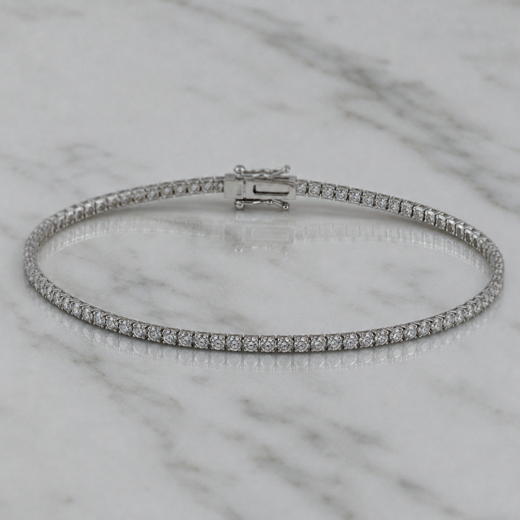 Silver Cubic Zirconia Tennis Bracelet