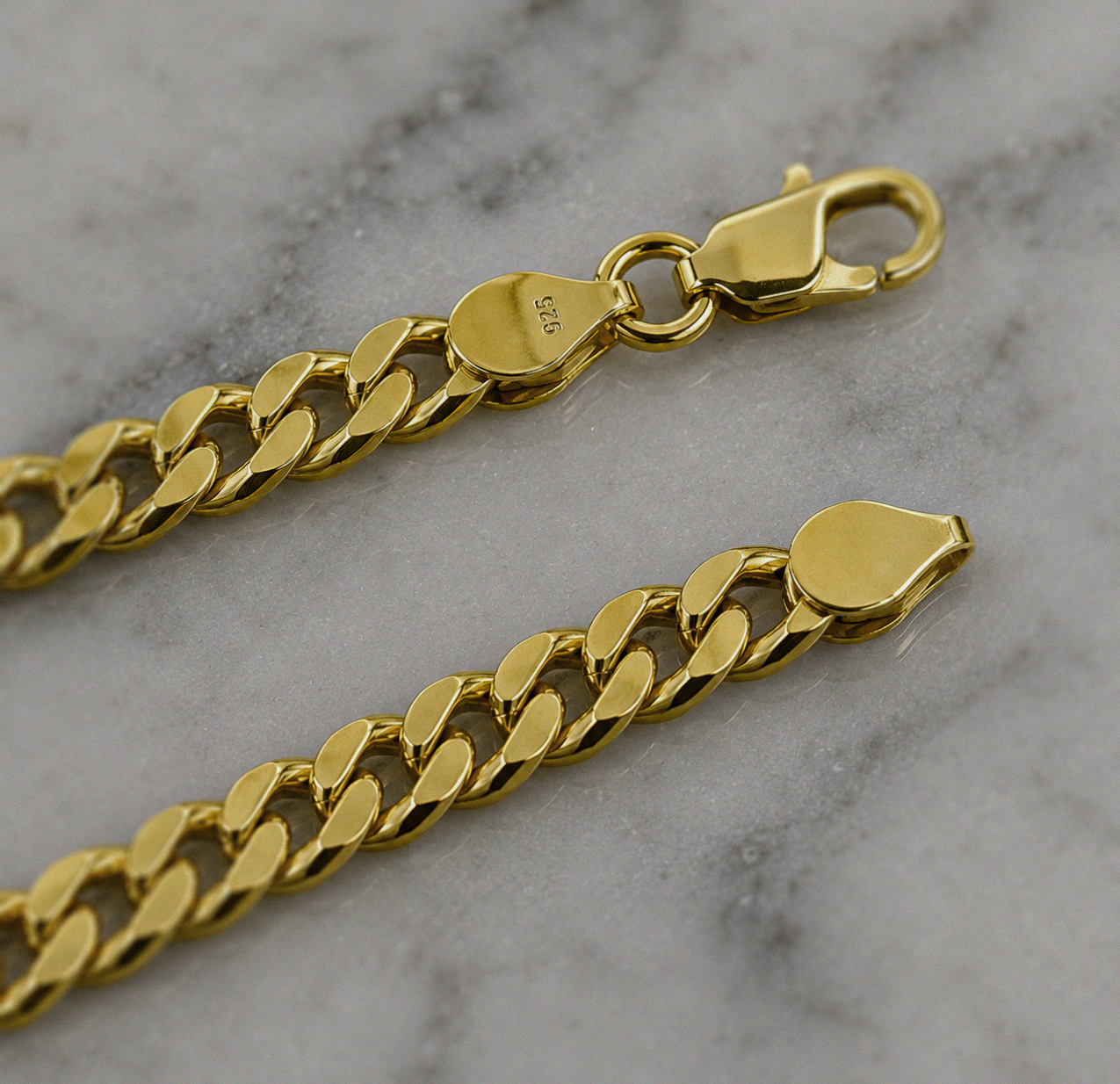 Men’s Gold Plated Cuban Chain Necklace – 4mm | Sterling Silver