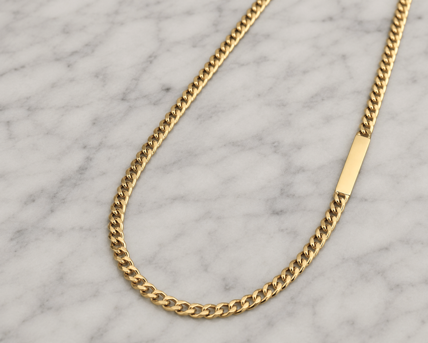 Fred Bennett Yellow Gold Plated Stainless Steel ID Chain Necklace