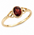 9ct Yellow Gold Natural Garnet Celtic Ring
