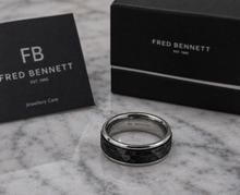 Fred Bennett Stainless Steel Black Faceted Spinner Ring