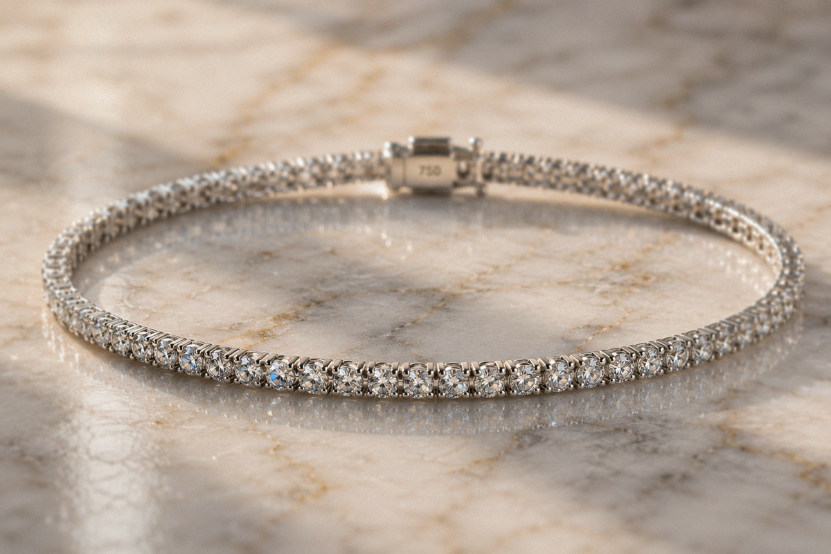 18ct White Gold 1.00ct Diamond Tennis Bracelet - H–I / SI
