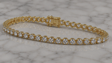 9ct Yellow Gold 3ct Lab-Grown Diamond Tennis Bracelet 7 Inch