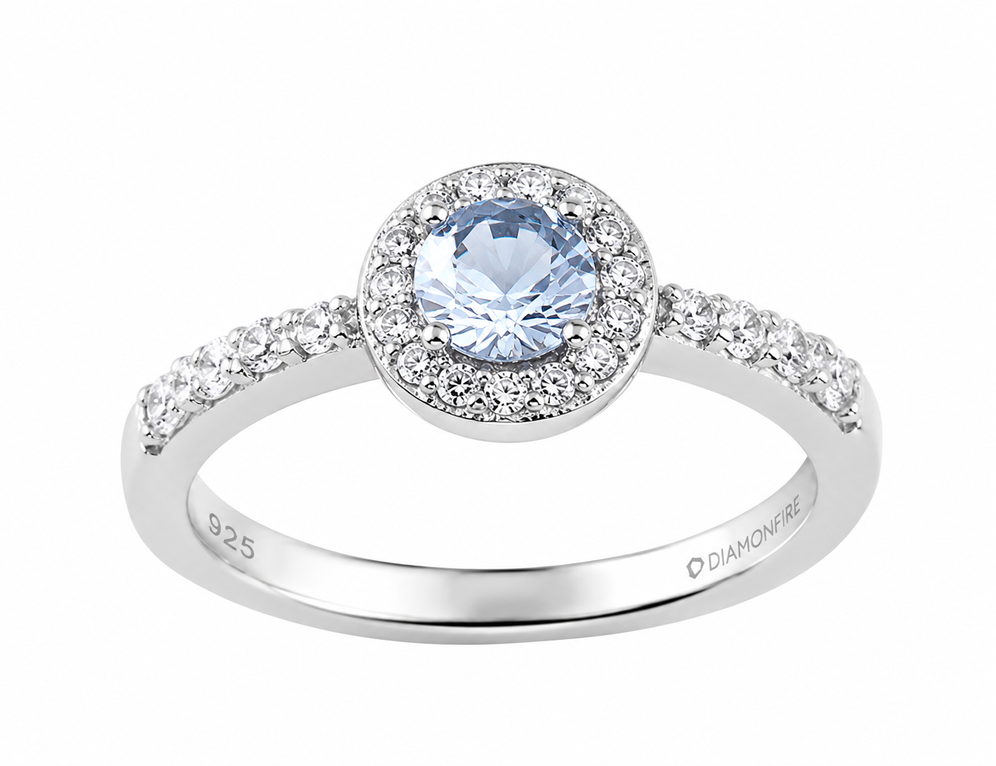 Blue Zirconia Pavé Ring – Sterling Silver