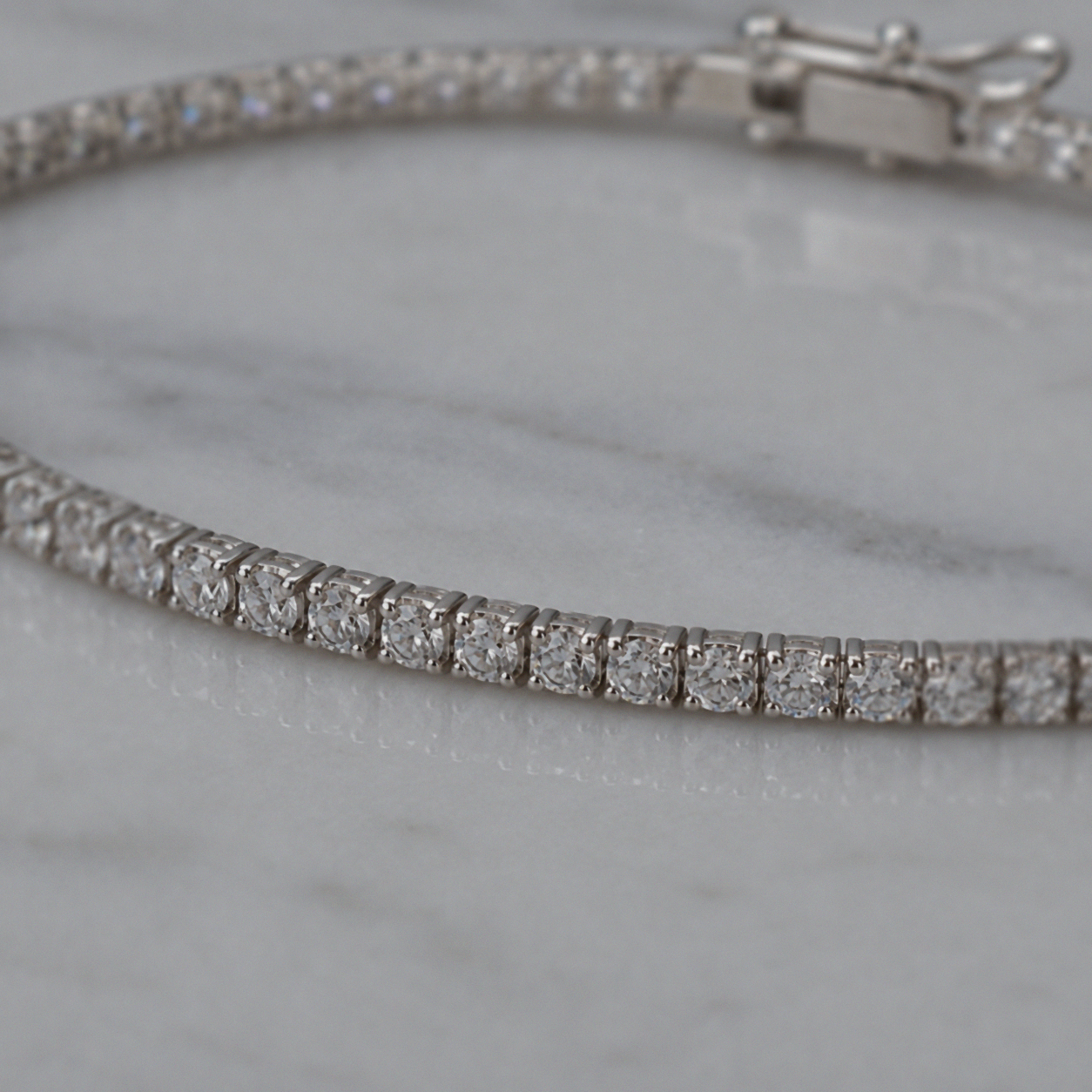 Silver Cubic Zirconia Tennis Bracelet