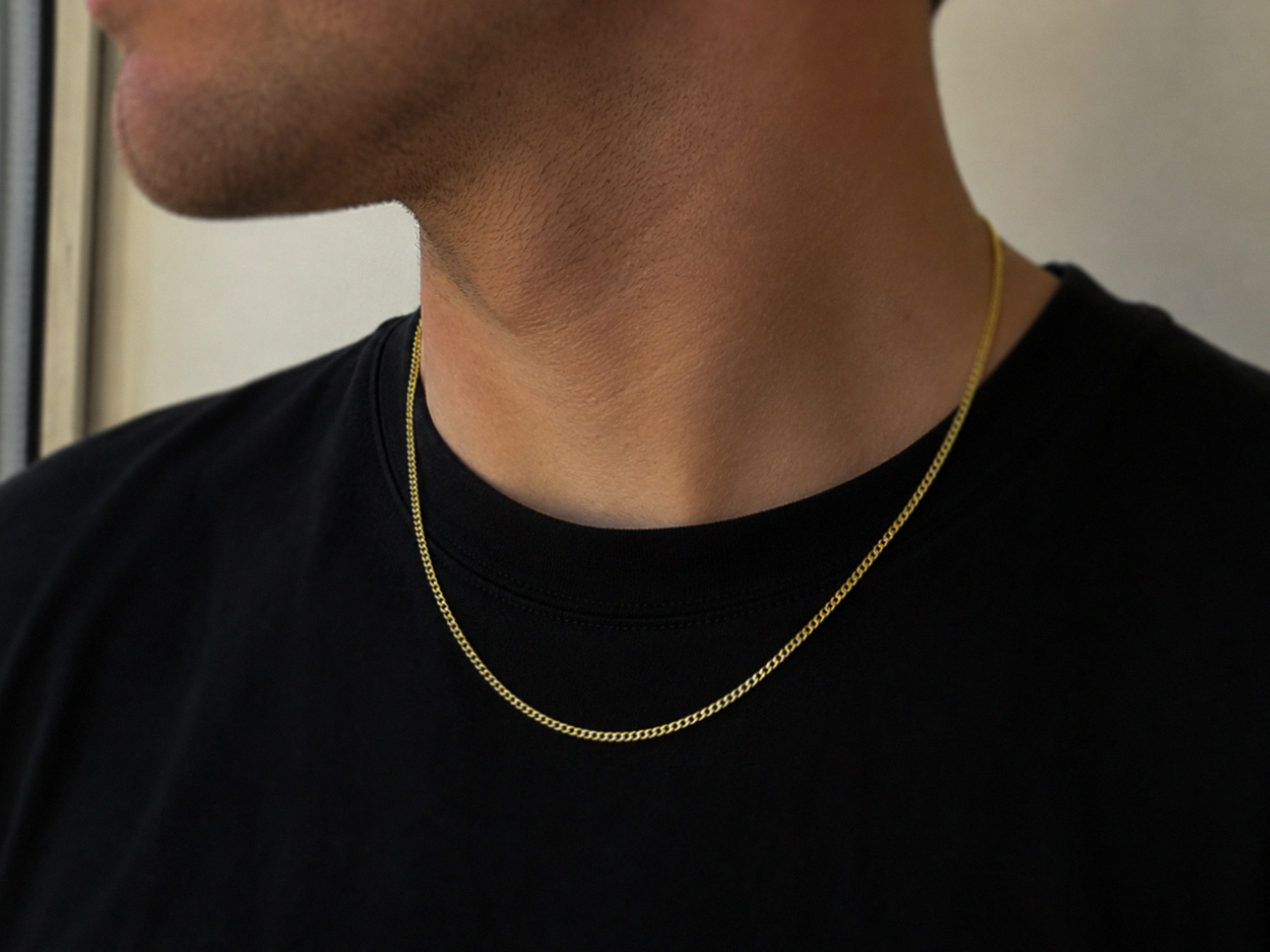 9ct Yellow Gold 1.5mm Super Flat Curb Chain