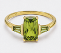 9ct Yellow Gold Trilogy Peridot Ring