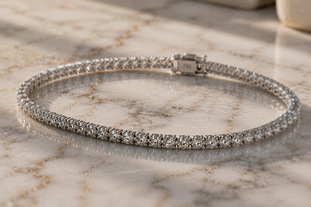 18ct White Gold 1.00ct Diamond Tennis Bracelet - H–I / SI