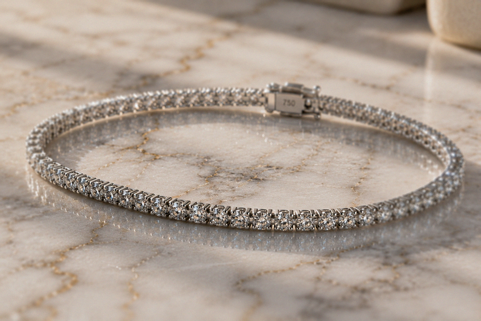 18ct White Gold 1.00ct Diamond Tennis Bracelet - H–I / SI