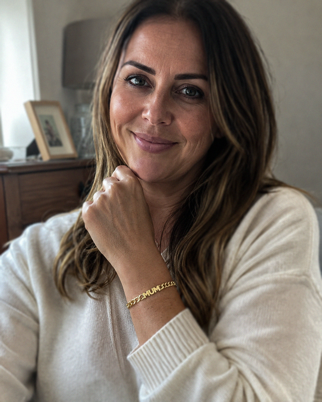 9ct Yellow Gold Mum Curb Link Bracelet