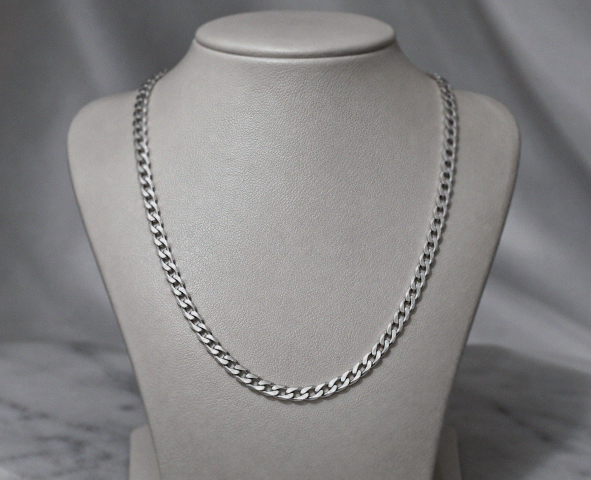 Fred Bennett Sterling Silver Diamond-Cut Curb Chain 56cm