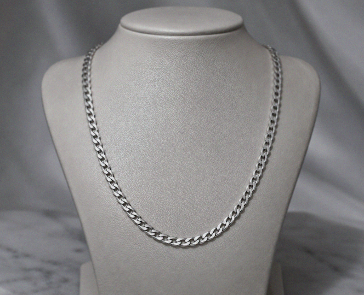 Fred Bennett Sterling Silver Diamond-Cut Curb Chain 56cm
