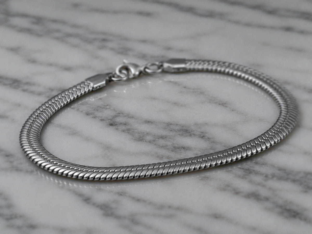 Men’s Stainless Steel Herringbone Chain Bracelet