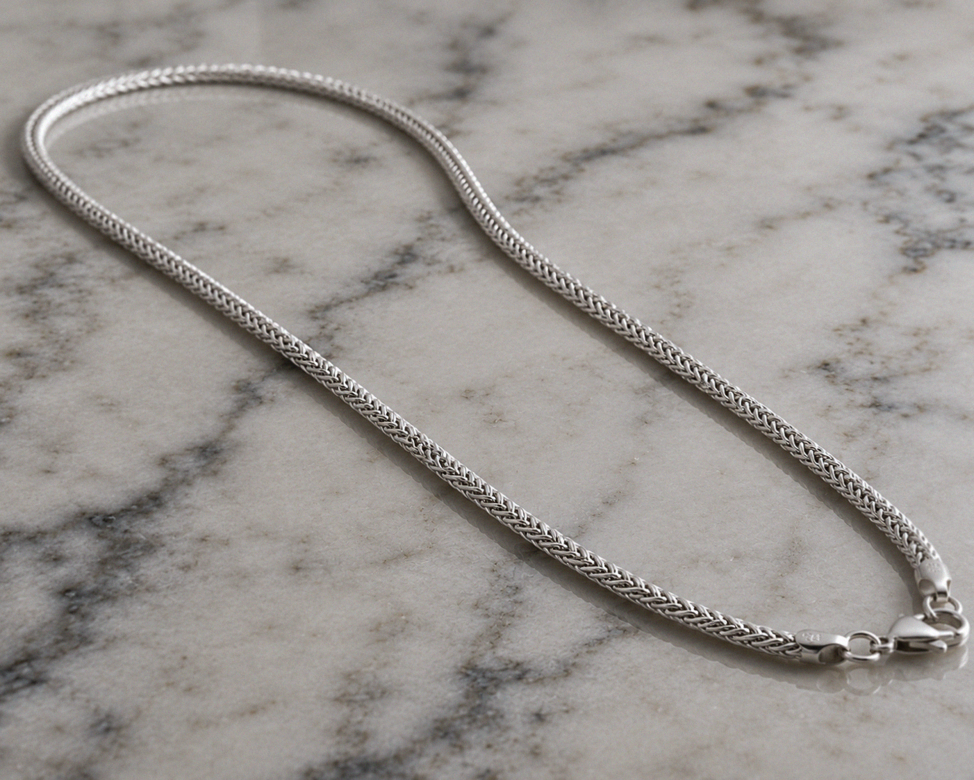 Heavyweight Foxtail Chain Necklace – Sterling Silver (51cm)