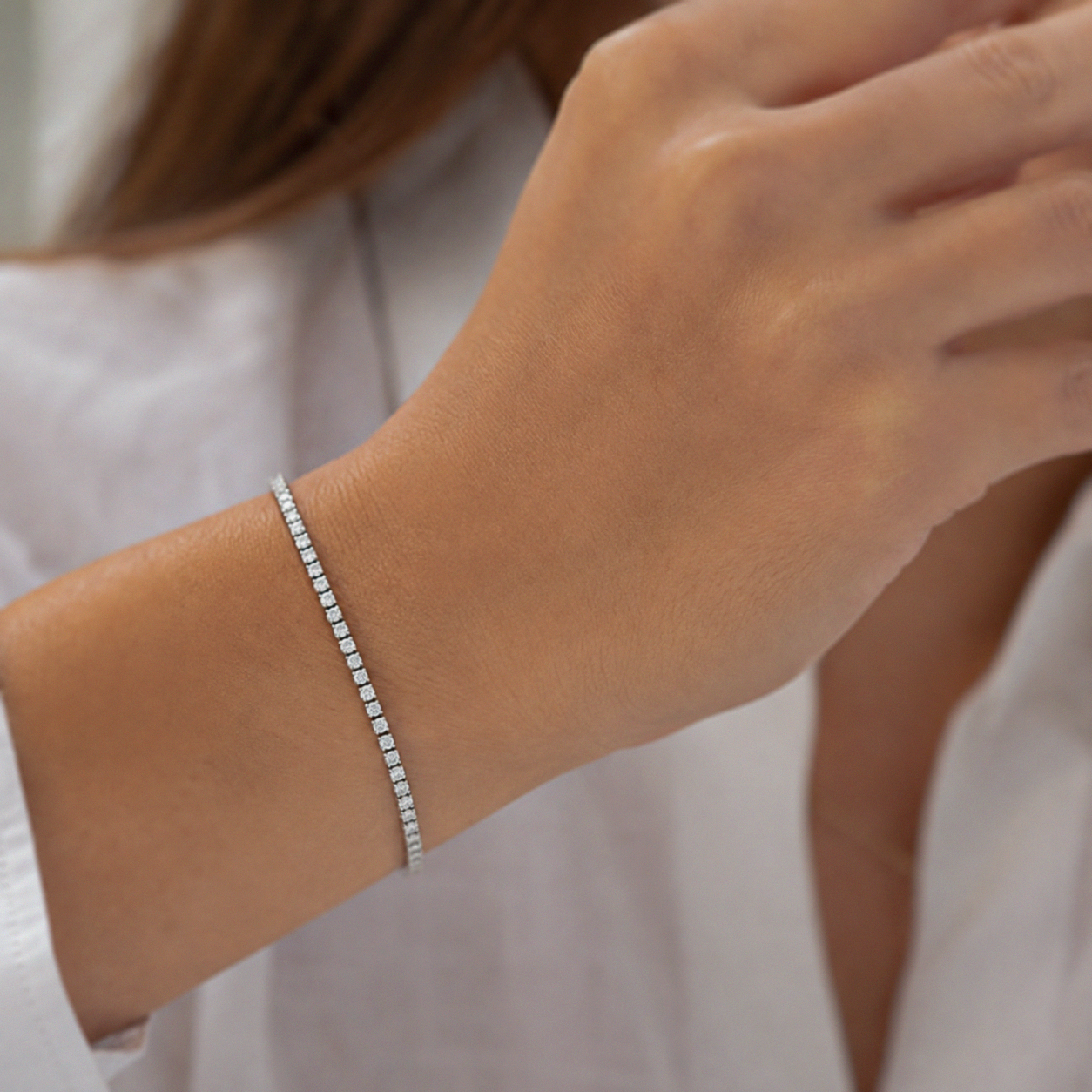 Silver Cubic Zirconia Tennis Bracelet