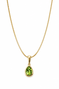 9ct Yellow Gold Peridot Teardrop Necklace – Natural August Birthstone