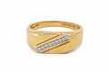9ct Gold Diamond Accent Signet Ring – Contemporary Men’s Design