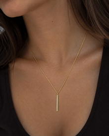 9ct Yellow Gold Glitter Bar Pendant Necklace