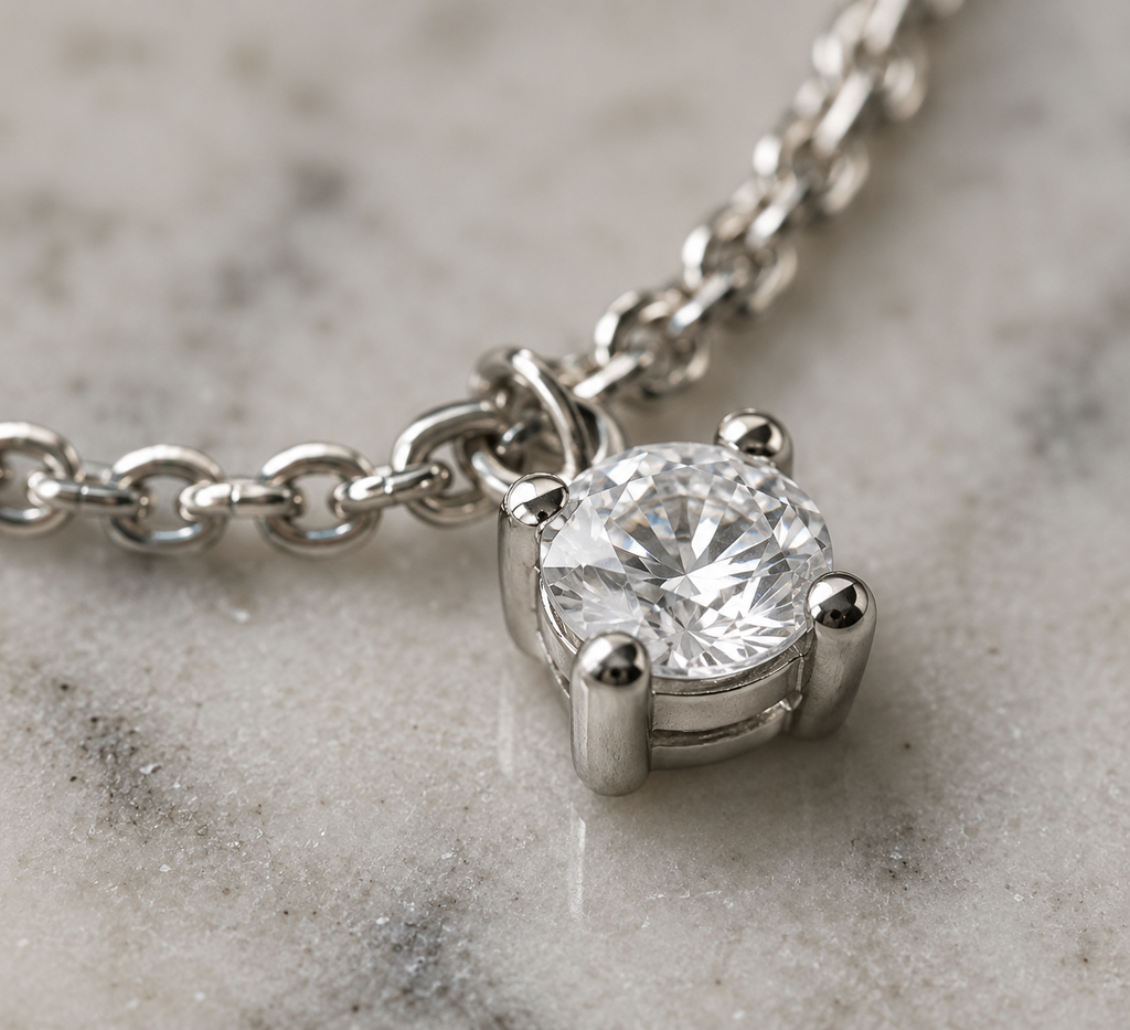 Diamonfire Sterling Silver Four Claw Set Zirconia Station Bracelet
