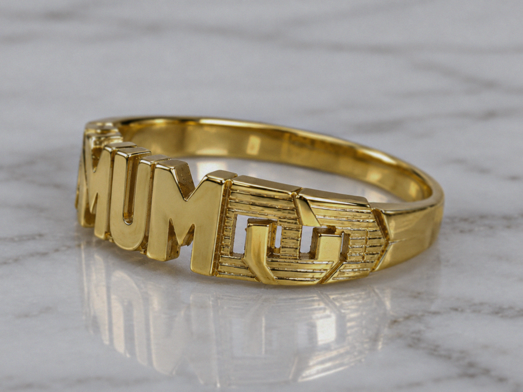 9ct Yellow Gold Mum ID Ring