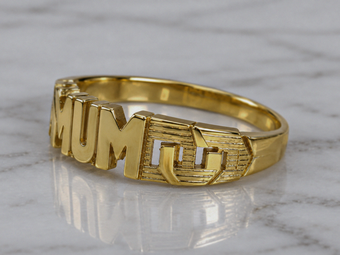 9ct Yellow Gold Mum ID Ring