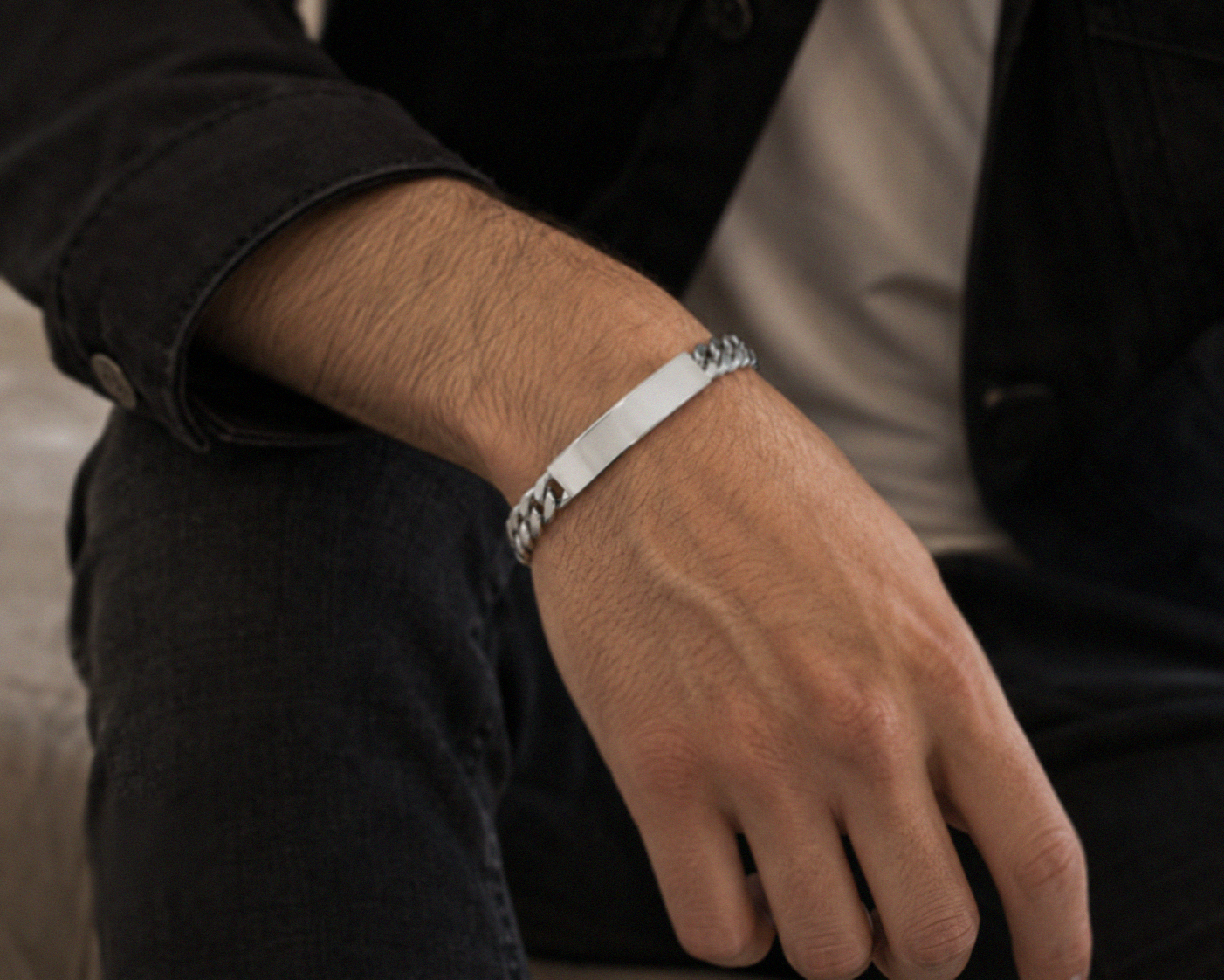 Men’s Heavyweight Silver Curb Bracelet