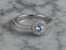Blue Zirconia Pavé Ring – Sterling Silver