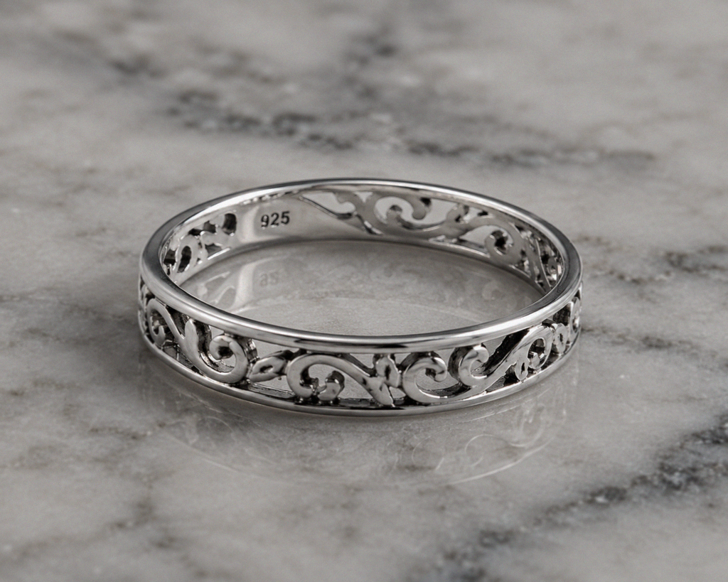 Filigree Sterling Silver Band Ring