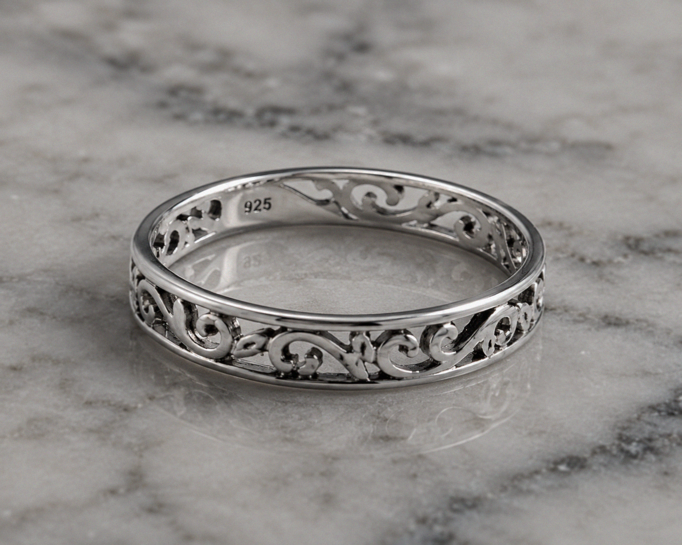Filigree Sterling Silver Band Ring