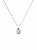 Sterling Silver Teardrop Cubic Zirconia Necklace