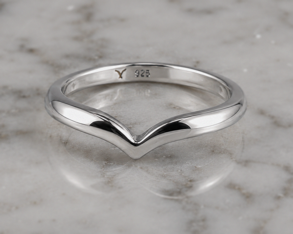 Sterling Silver Polished Wishbone Stacking Ring