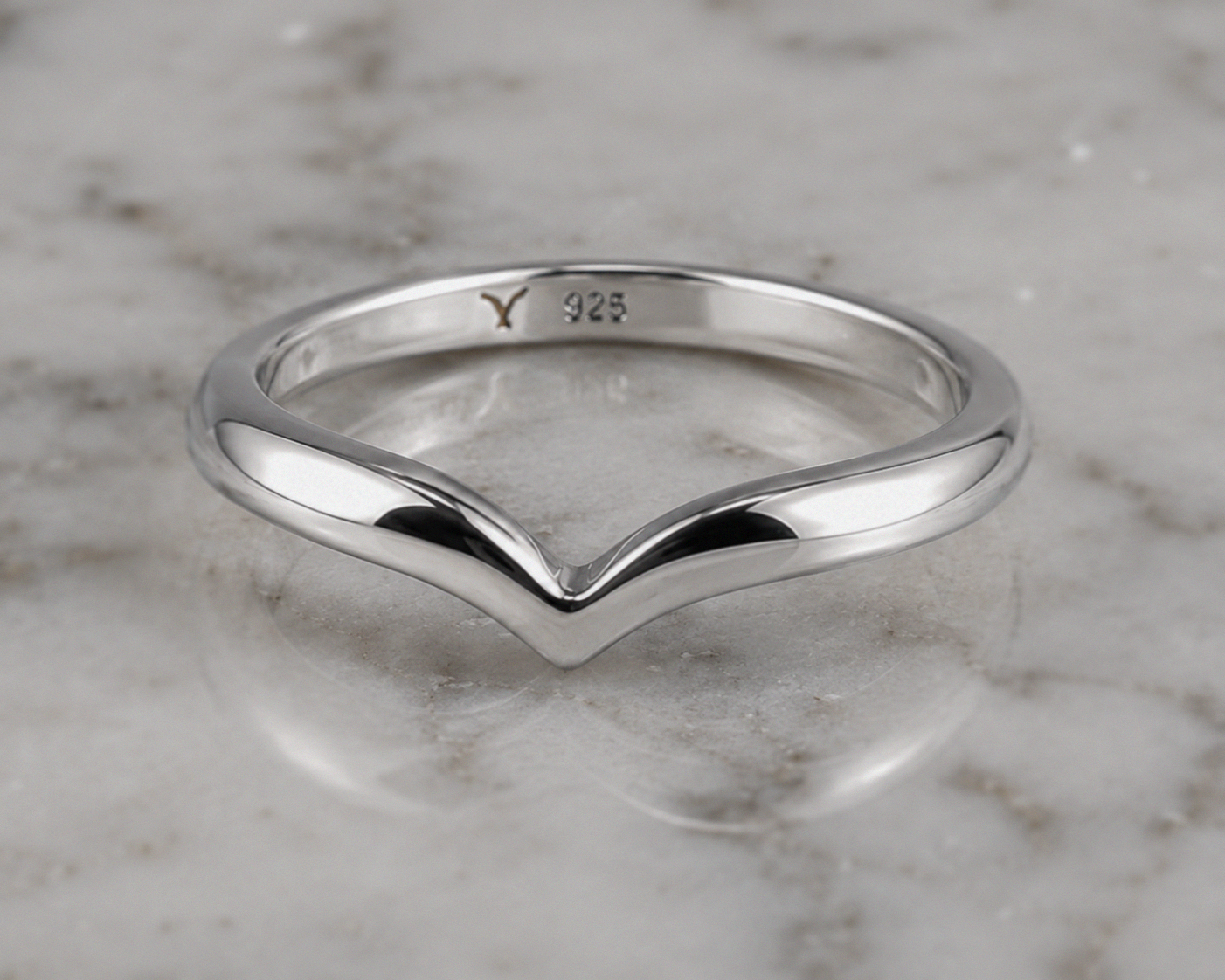Sterling Silver Polished Wishbone Stacking Ring