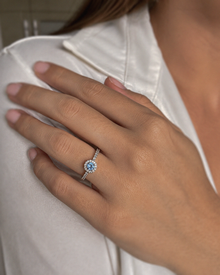 Blue Zirconia Pavé Ring – Sterling Silver