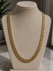 9ct Yellow Gold Flat Byzantine Chain Necklace – 22”
