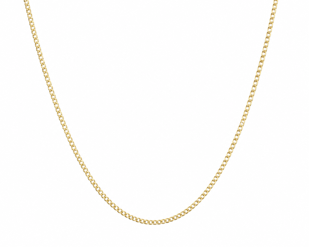 9ct Yellow Gold 1.5mm Super Flat Curb Chain