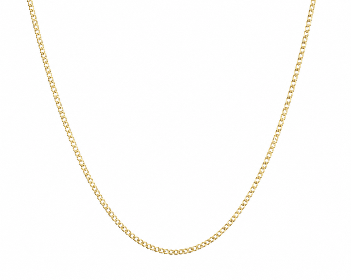 9ct Yellow Gold 1.5mm Super Flat Curb Chain