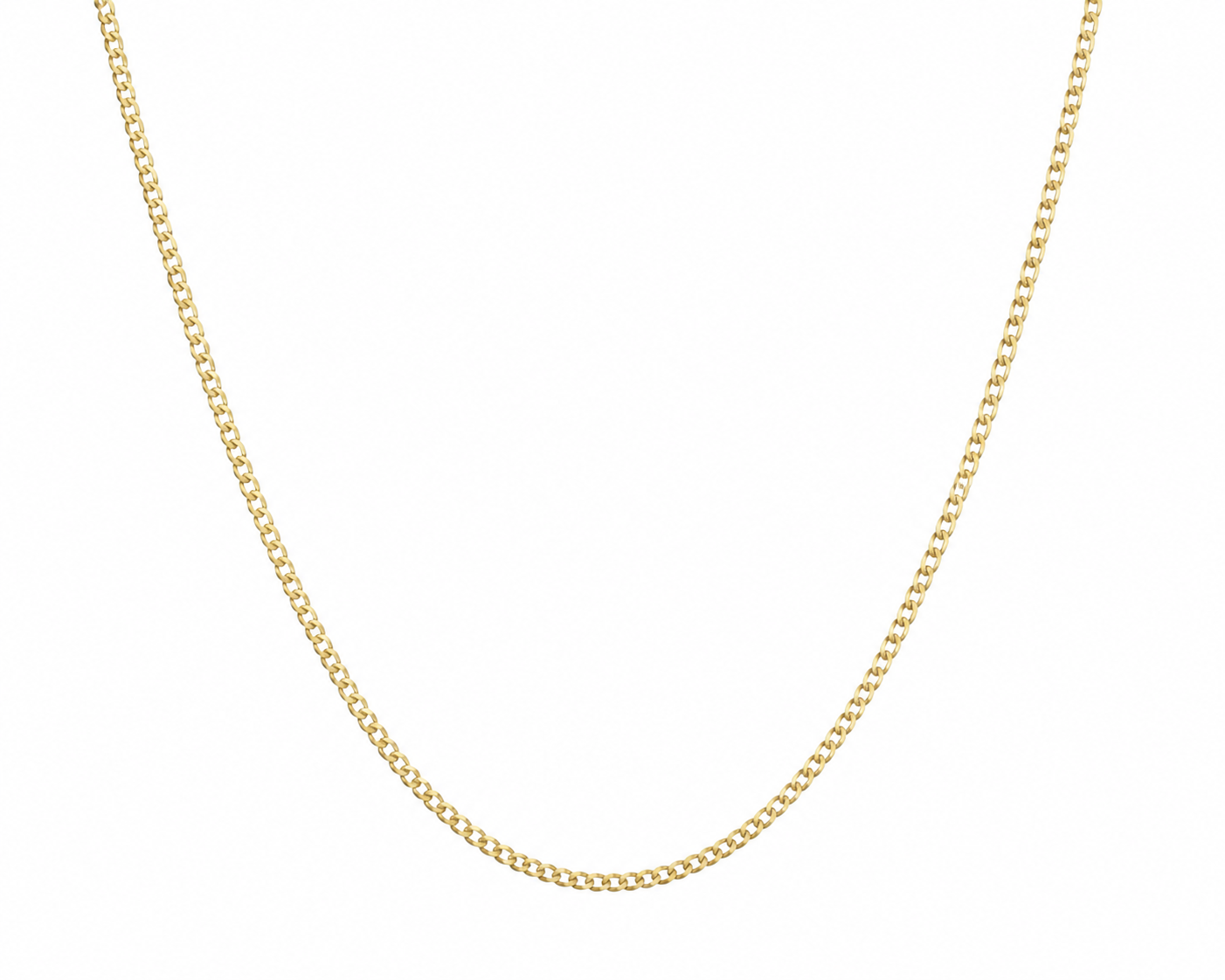 9ct Yellow Gold 1.5mm Super Flat Curb Chain